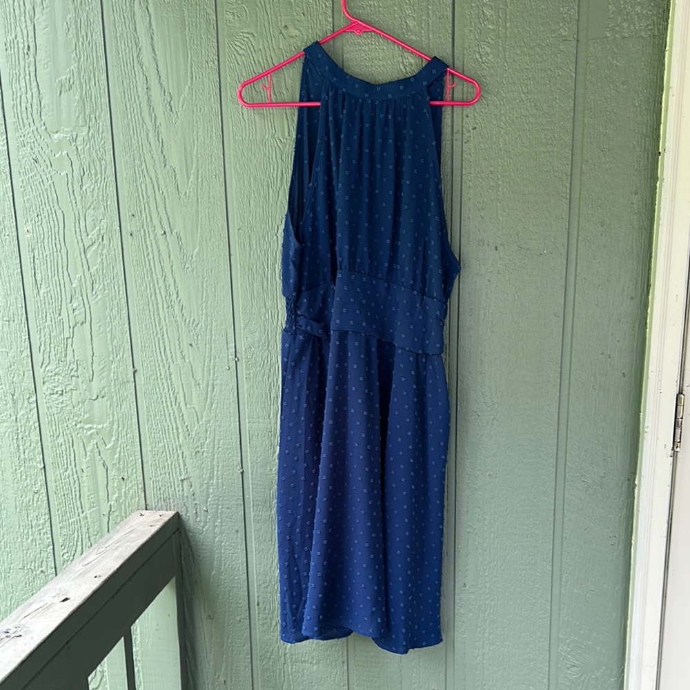 SHEIN Navy Blue Polka Dot Dress
